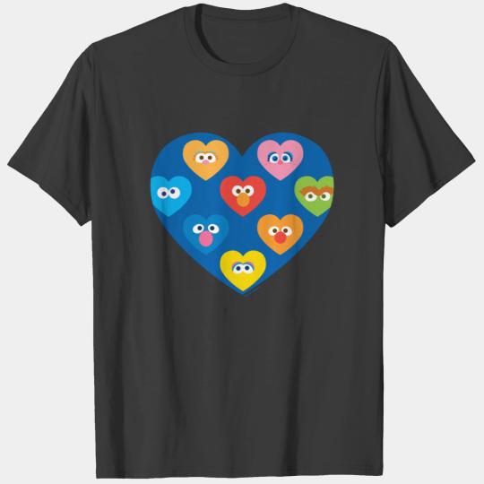 Sesame Street Valentine Hearts Pattern T-shirt
