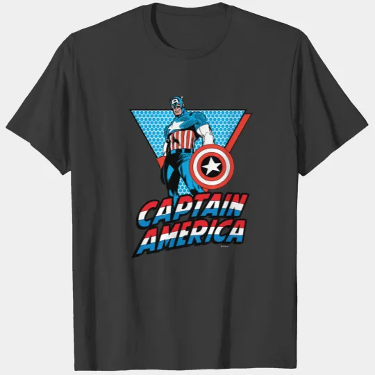 Captain America Retro Character Graphic T-shirt