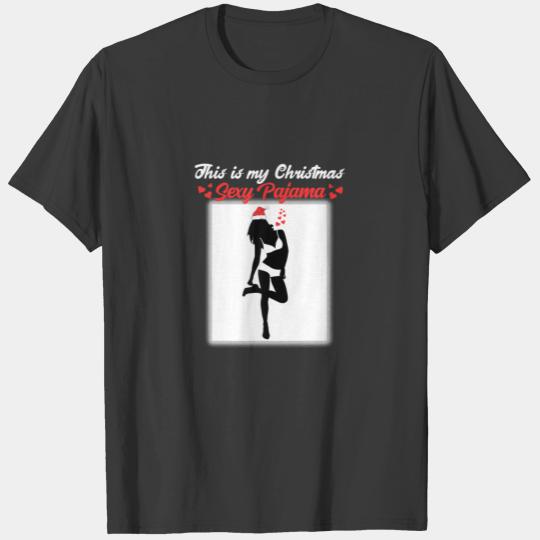This Is My Christmas Sexy Pajama Tattooed Girl Sil T-shirt