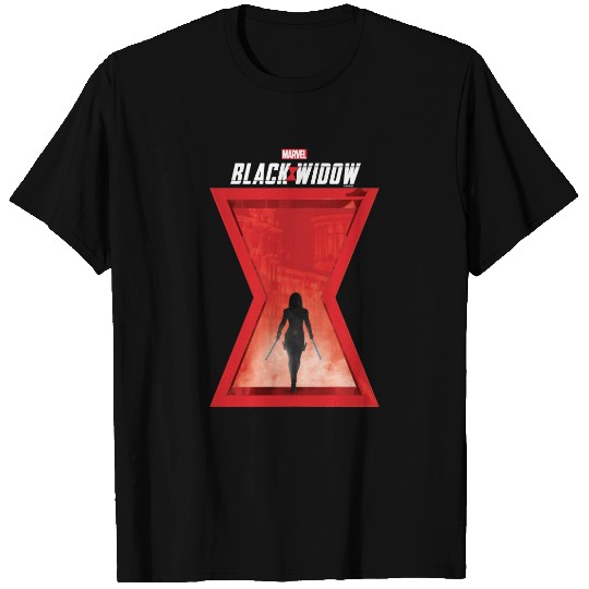 Black Widow Silhouette In Hourglass T-shirt