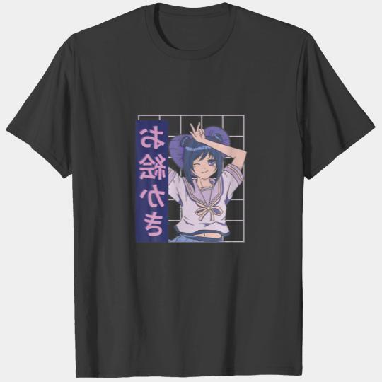 Kawaii Anime Girl Lofi Esthetic Retro 90S Japanes T-shirt