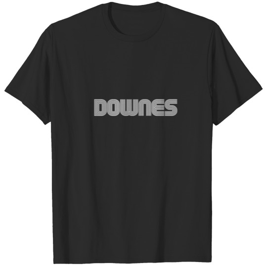 Downes Name Family Retro 70S 80S Stripe Funny T-shirt