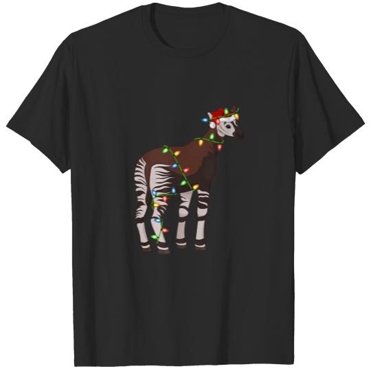 Discover Okapi Animal Lover Xmas Santa Hat Okapi Christmas T-shirt