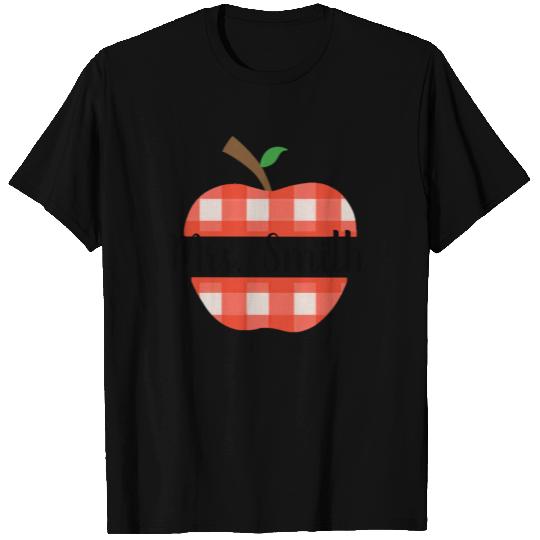 Teacher Red Classic Gingham Apple Raglan T-shirt