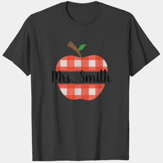 Teacher Red Classic Gingham Apple Raglan T-shirt