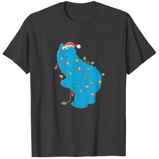 Vintage Cookie Monster Christmas Lights T-shirt