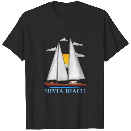 Discover Siesta Beach Coastal Nautical Sailing Sailor T-shirt