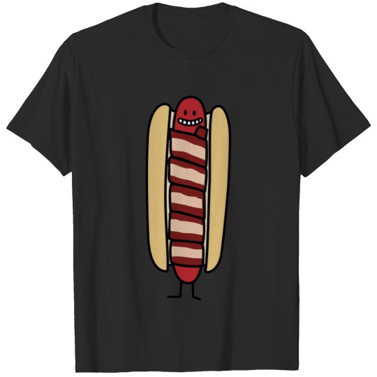 Bacon Wrapped Hot Dog Hotdog Wiener Bacon-wrapped T-shirt