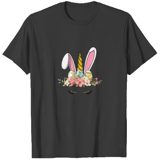 Womens Funny Happy Easter Unicorn Bunny Girls Wome T-shirt