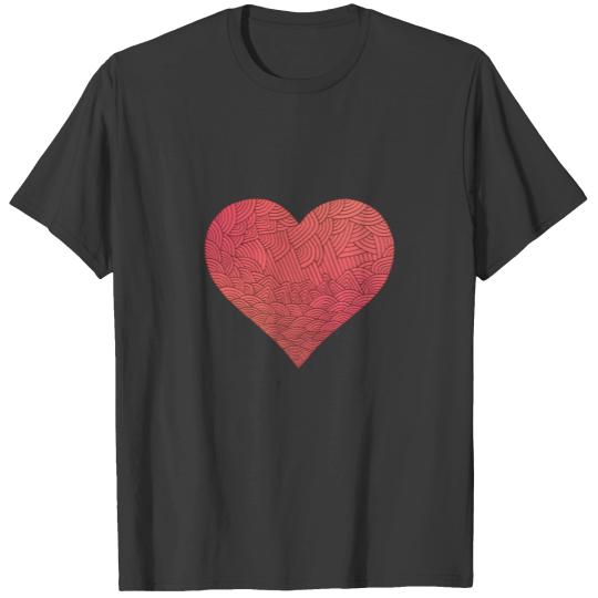 Big Red Patterned Heart T-shirt