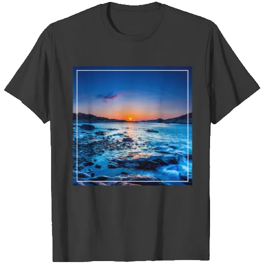 Sunrise Over Horizon At Seashore At Dawn T-shirt
