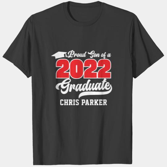 CUSTOM Proud Son of a 2022 Graduate Red T-shirt