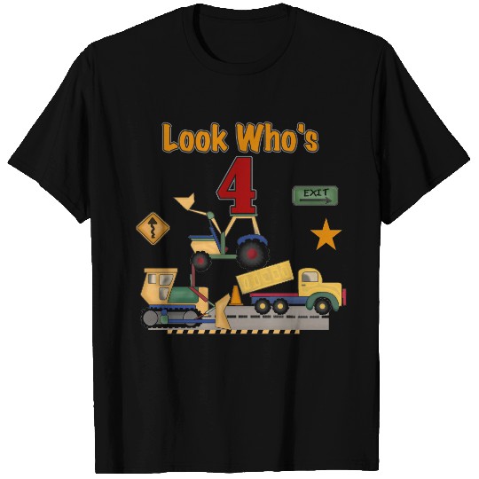 Construction Vehicles 4th Birthday Ts T-shirt