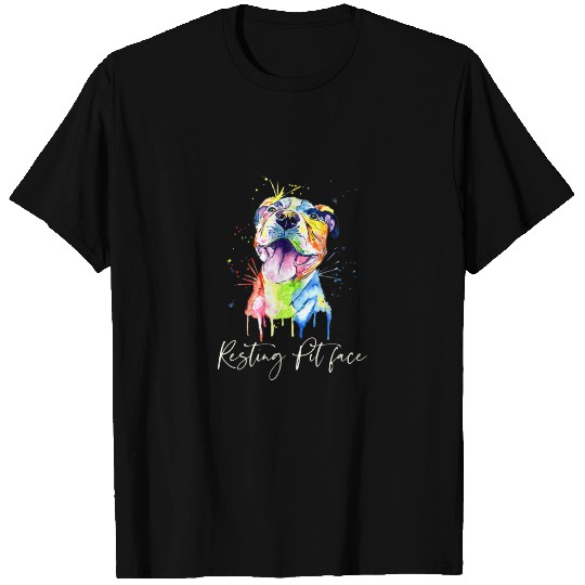Resting Pit Face Pitbull Watercolor Dog Lovers Sleeveless T-shirt