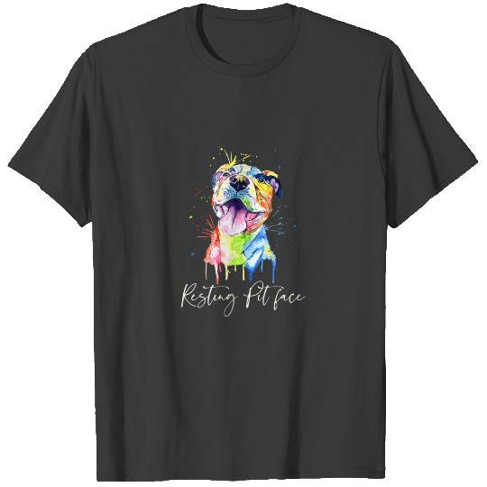 Resting Pit Face Pitbull Watercolor Dog Lovers Sleeveless T-shirt