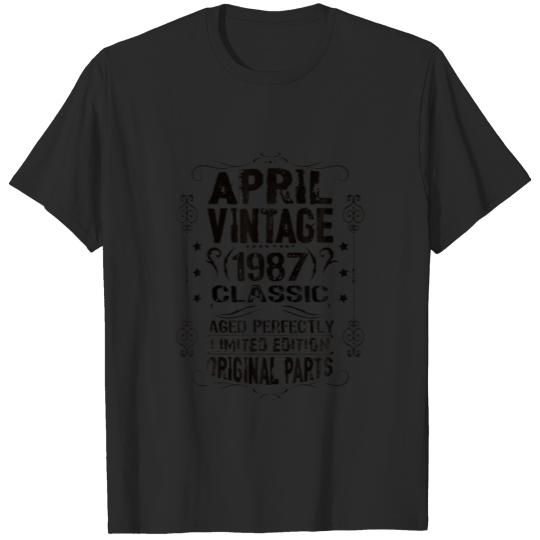 35Th Birthday April 1987 Aries Taurus Zodiac Vinta T-shirt
