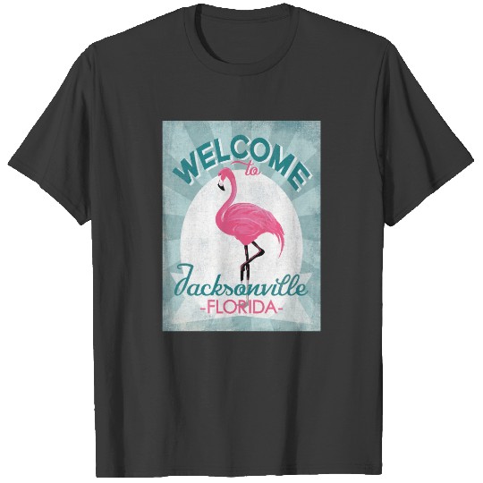 Jacksonville Florida Pink Flamingo Retro T-shirt