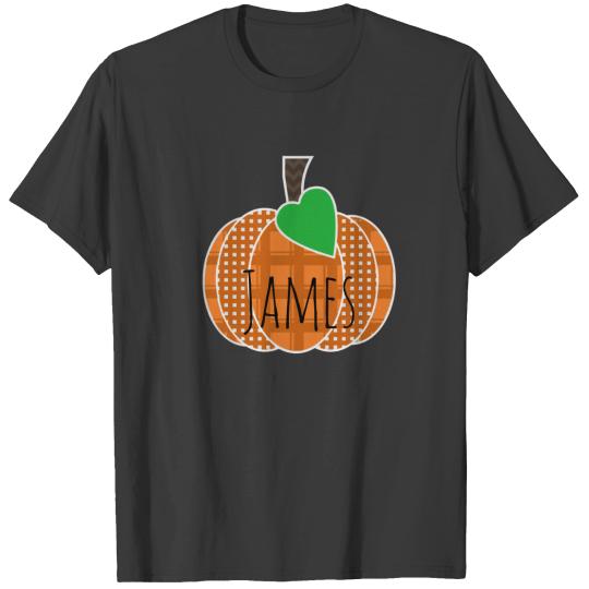 Gingham Plaid Pumpkin Fall Thanksgiving Halloween T-shirt