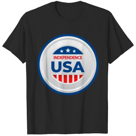 Discover HAPPY INDEPENDENCE DAY BADGE, VINTAGE, USA, 4TH JU T-shirt