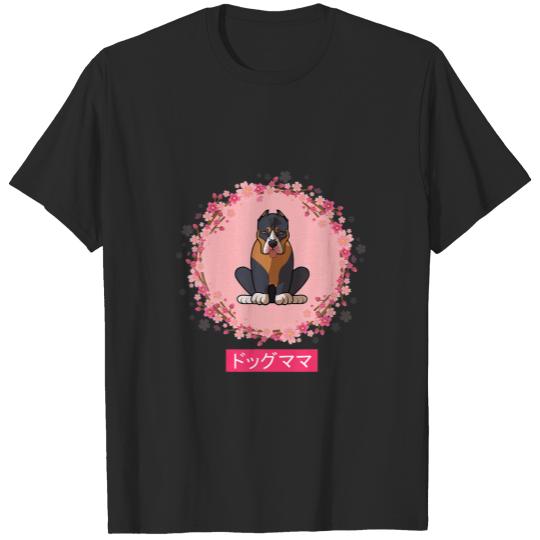 Pitbull Dog Mom Cherry Blossom Sakura T-shirt