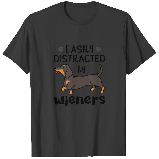 Dachshund Dog Easily Distracted by Wieners Polo T-shirt