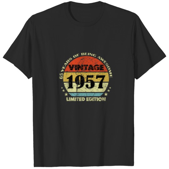 Discover 65 Year Old Vintage 1957 Limited Edition Happy 65T T-shirt