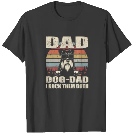 Mens Miniature Schnauzer Dad And Dog Dad I Rock Th T-shirt