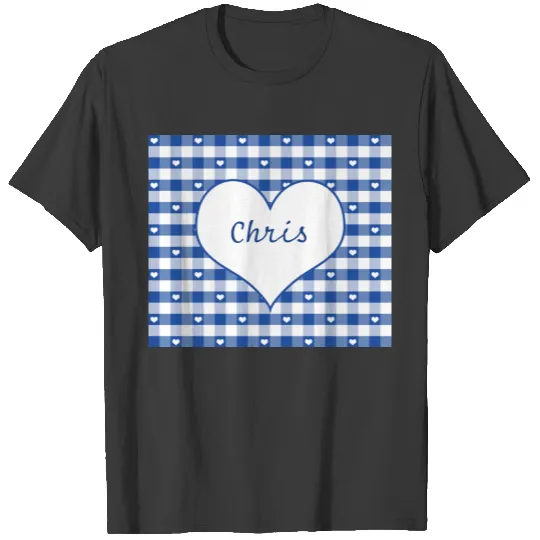 Hearts and Blue Gingham T-shirt