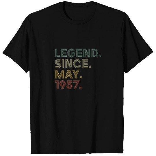 Vintage 65Th Birthday Legend Since May 1957 65 Yea T-shirt