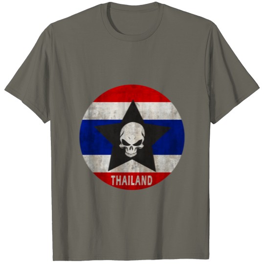 Discover Thailand star with skull in retro design T-shirt