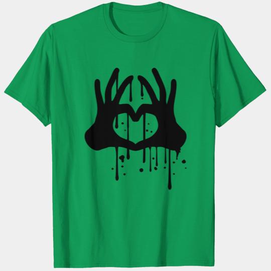 Discover drop graffiti spray paint 2 hands couple team hand T-shirt