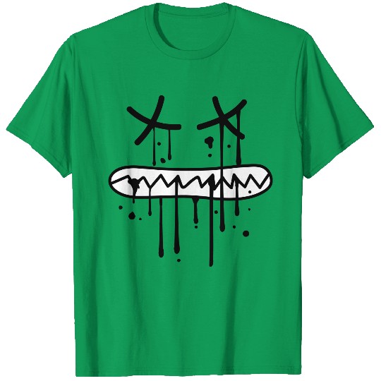 Discover face bite teeth crunching dead death graffiti drop T-shirt