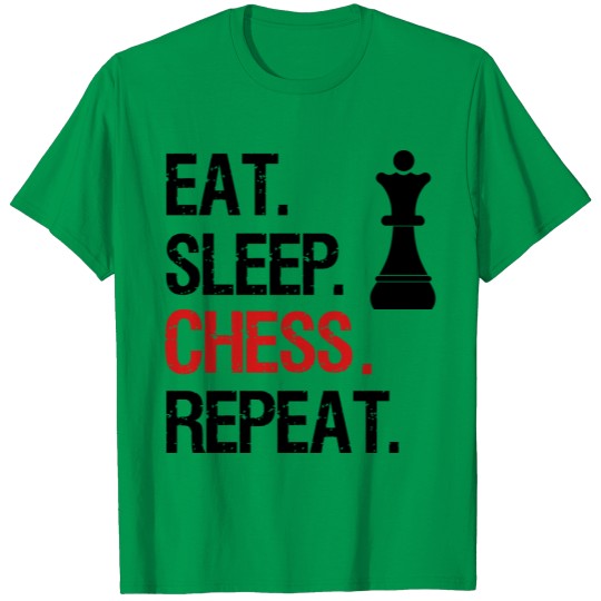 Discover Eat Sleep Chess Repeat - Queen T-shirt
