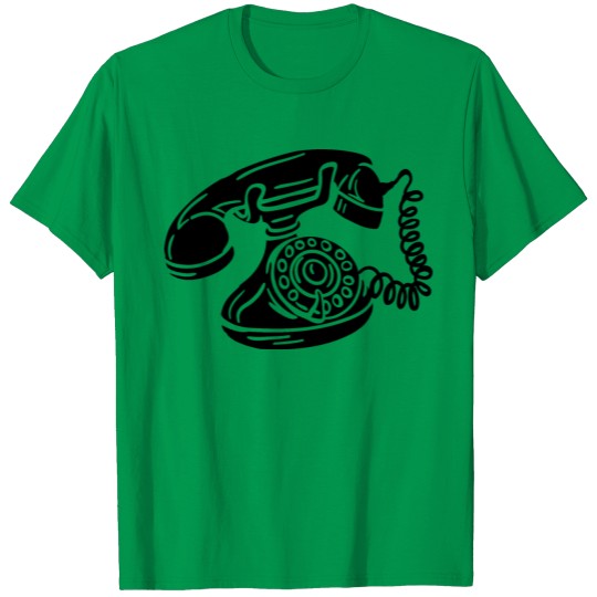 Discover Telephone with dial Retro old school telephone T-shirt