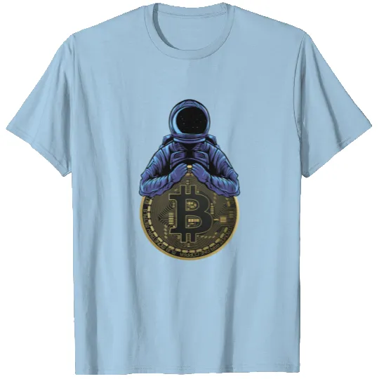 Discover Bitcoin Astronaut moon universe T-shirt