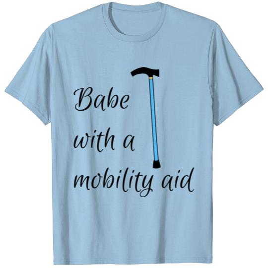 Discover Babe With a Mobility Aid - Cane - Blue T-shirt