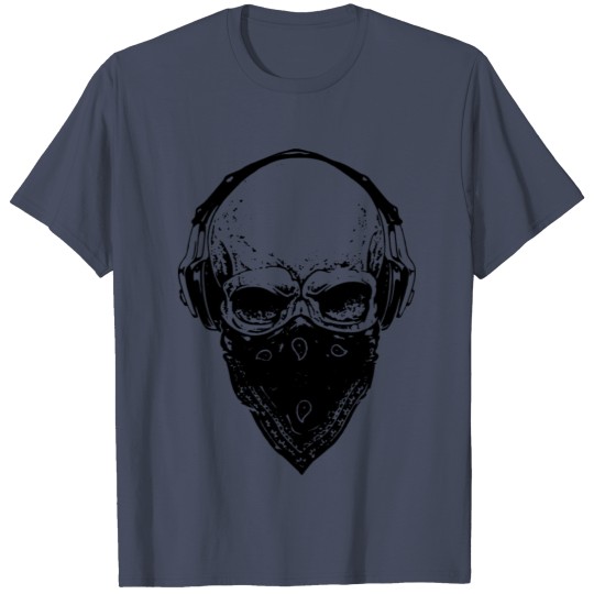 Discover Skull Listen Music T-shirt