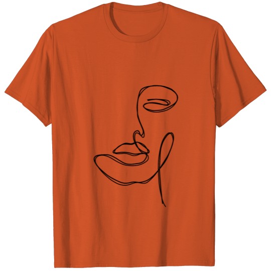Discover Female Face Line Drawing Illustration T-shirt