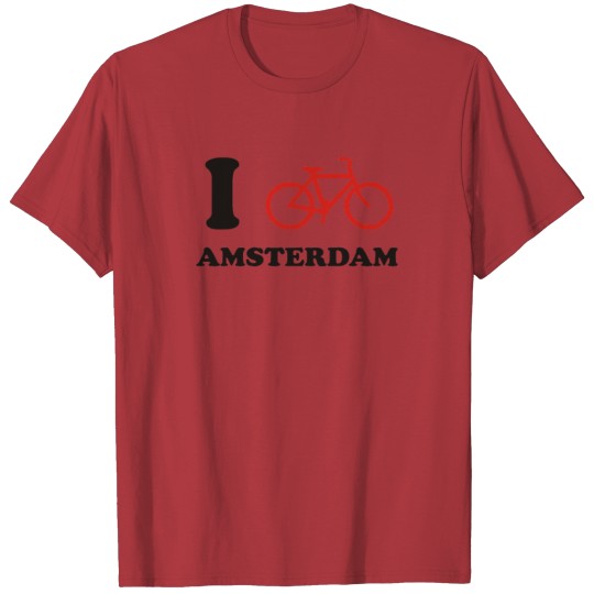 Discover I Love Amsterdam Bicycle funny tshirt T-shirt