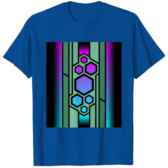 Discover Abstract bamboo stems and hexagons T-shirt
