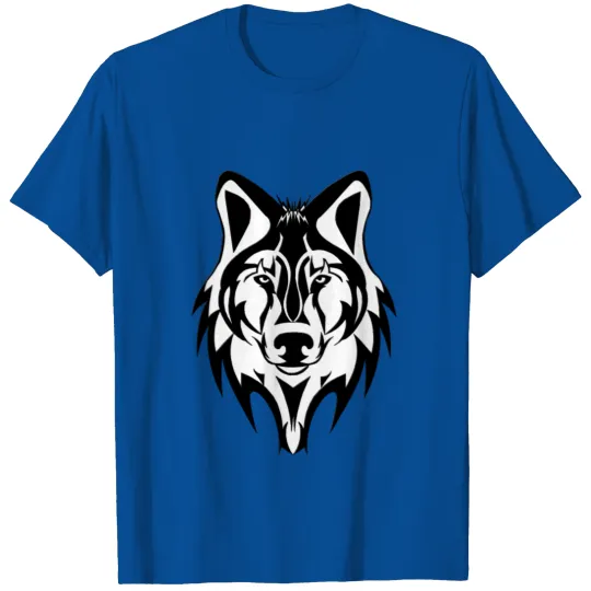 Discover WOLFHEAD TRIBAL BLACK AND WHITE T-shirt