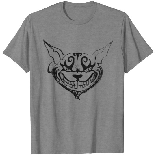 Discover Cheshire cat creepy little animal black T-shirt