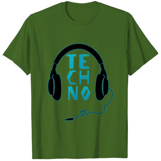 Discover techno headphones T-shirt