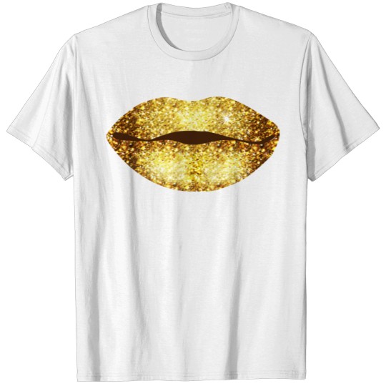 Discover VIP golden lips illustration cool art T-shirt