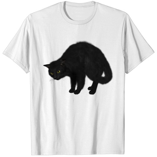 Discover Black Cat Stretching T-shirt