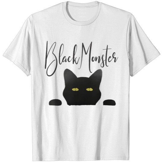 Discover Black Monster Cat T-shirt