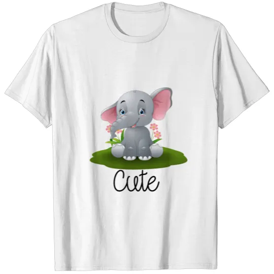 Discover Cute elephant with flowers gift T-shirt