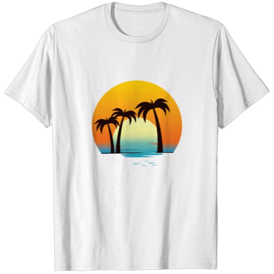 Discover sunset palm trees T-shirt