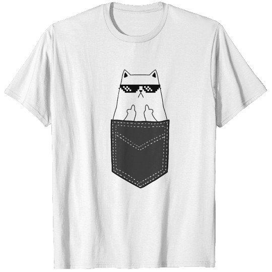 cat pocket T-shirt