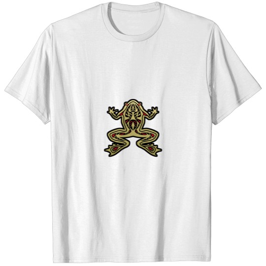 Discover Lucky Frog Totem Design in Gold T-shirt